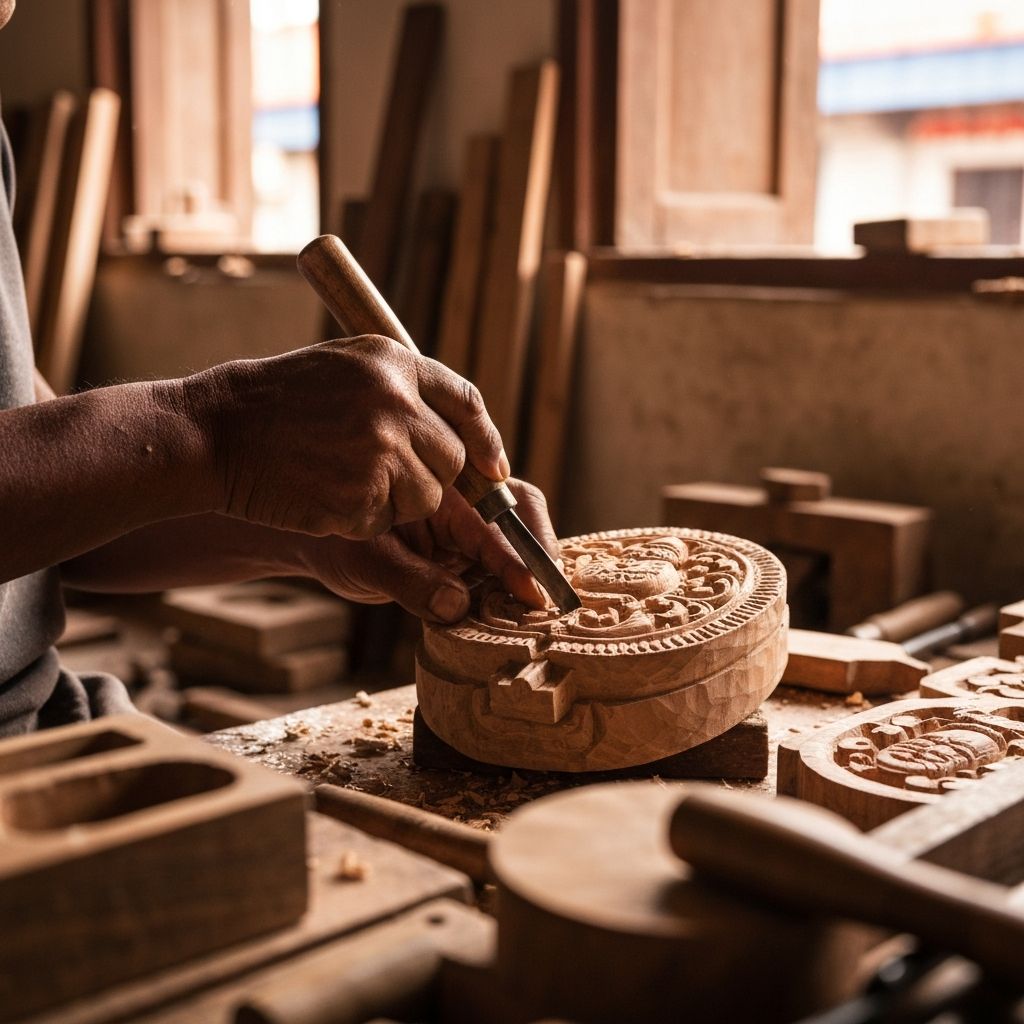 Hand carving in progress